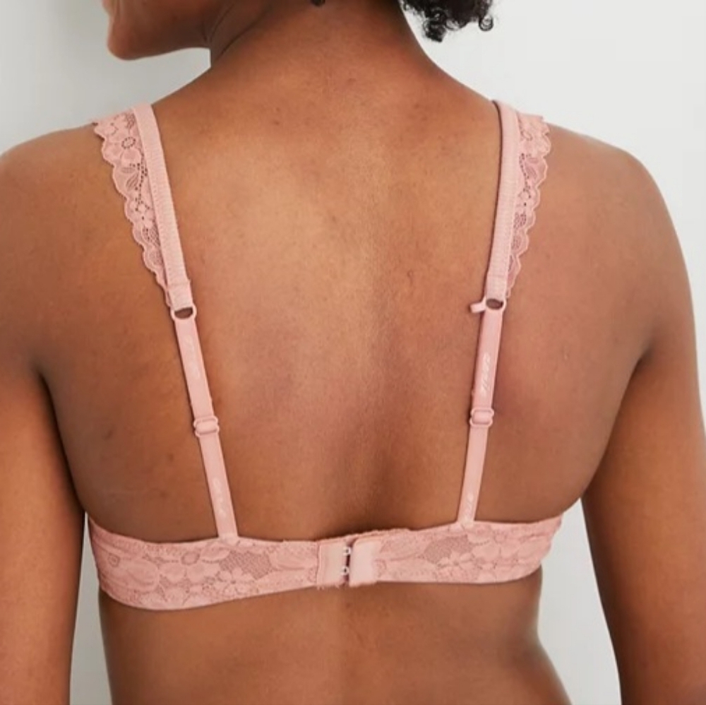 💫AERIE REAL HAPPY WIRELESS PUSH UP RETRO LACE BRA SIZE 34B - Picture 2 of 10